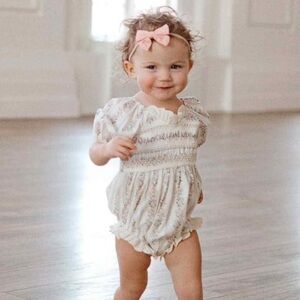 Ivy City Co Roselyn In Ivory baby girl romper size 9-12 months NWT